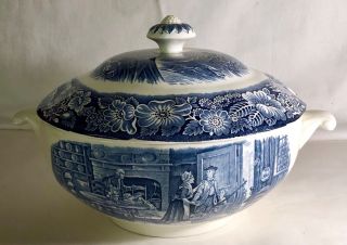 Staffordshire Liberty Blue Soup Tureen With Lid