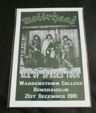 Motorhead : Ace Of Spades Tour 81 : A4 Glossy Repo Poster