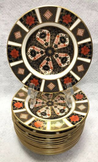 Set Of 4 Royal Crown Derby 1970’s Imari 1128 Bread/butter Plates 6.  25”