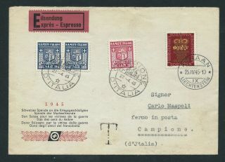 Campione Postage Dues On 1945 Cover From Liechtenstein - War Effort