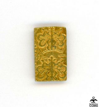 Ancient Japan Tempo Era 1837 - 1858 Gold / Silver 1 Bu Ichibu 2.  8g (9x11mm)
