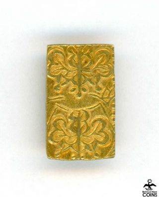 Ancient Japan Tempo Era 1837 - 1858 Gold / Silver 1 BU Ichibu 2.  8g (9x11mm) 3
