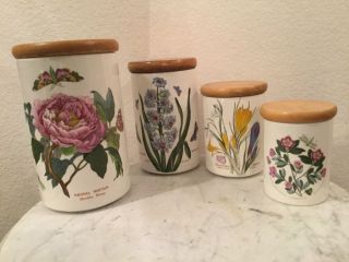Portmeirion The Botanic Garden Circa 1818,  Set Of 4 Canisters Made In England