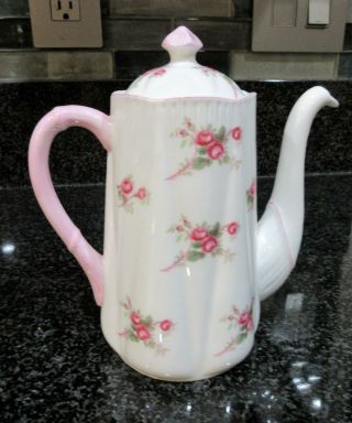 Lovely Dainty Shelley Bridal Rose Bone China Teapot,  England,  Quite Rare,  13545