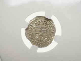 Hungary.  Ferdinand I Silver Denar,  1552 - Kb,  State,  Ngc Ms61