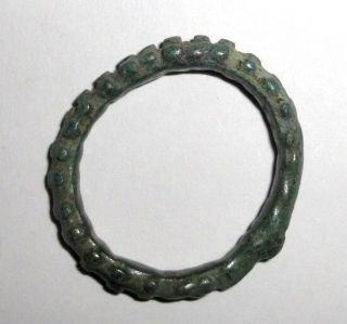 Ancient Celtic Bronze Knobbed Ring,  Proto Money,  600 - 400 Bc.