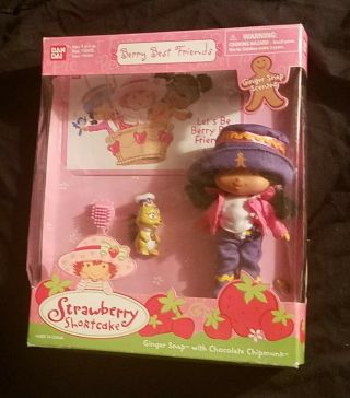 Strawberry Shortcake Berry Friends Ginger Snap Chocolate Chipmunk 2002 Bandai