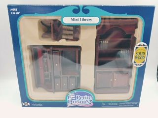 Petite Dreams Dollhouse Furniture Mini Library Handcrafted Of Solid Wood