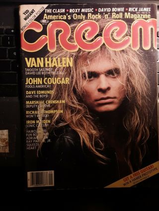 Creem Mag 9 - 1982 David Lee Roth Cvr/van Halen Nugent Poster Vg,  Lbl Residue Bend