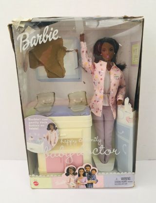 Mattel Happy Family Baby Doctor Barbie Doll 2003 African American Aa 56727
