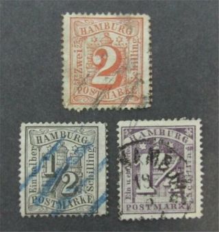 Nystamps German States Hamburg Stamp 13//22b $48