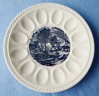 Royal China Currier And Ives 10 3/4 " Deviled Egg Plate