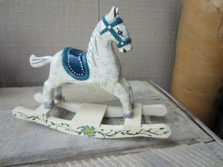1997 Dollhouse Miniature Painted Wooden Rocking Horse Hallmarked