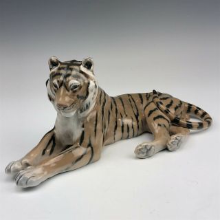 Royal Copenhagen Denmark Tiger 714 Hand Painted Signed Porcelain Figurine Hbb