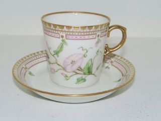 Royal Copenhagen Flora Danica Style,  Small Coffee Cup And Saucer