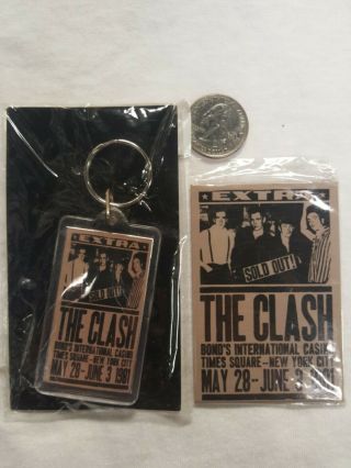 The Clash Punk Rock Music Lucite Key Chain And Magnet Set.