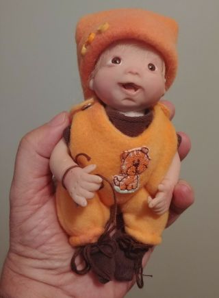 Ooak Polymer Clay Baby Doll.  Sam