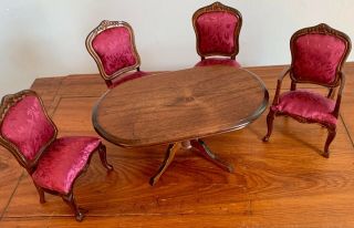 Dollhouse Furniture Dining Room Table And 4 Chairs