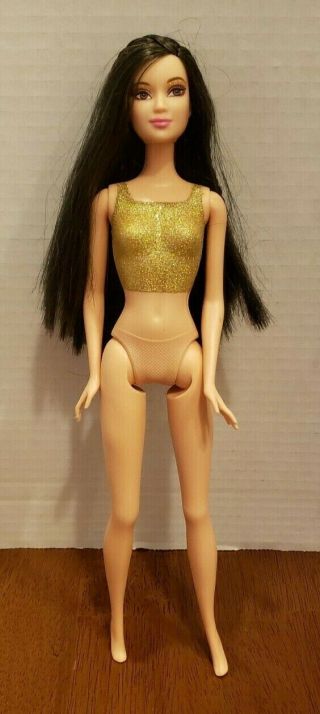 Barbie Fashion Fever Kayla Lea Face Gold Glitter Top J1381 Nude 4 Ooak
