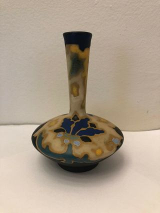 Antique Art Deco Vase Hand - Painted By Regina Gouda Holland Dutch Pottery 4”