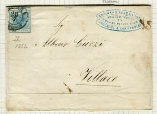 Lombardy Venetia; 1850s Early Classic Letter/cover Issue Fine 15c.  Value
