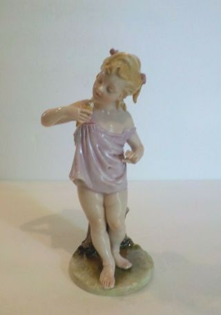 Capo - Di - Monte Porcelain Figurine,  Young Girl Eating Ice Cream