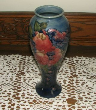 Moorcroft Pomegranate Cobalt Vase