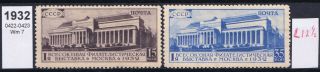 Russia,  1932,  Mi 422/423,  L12½,  All Union Postage Stamp Exhibition,  Mlh