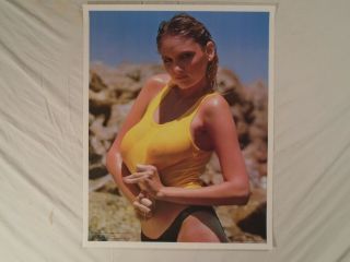 Yellow Top Girl Poster Sexy Wet Shirt Large Breasts