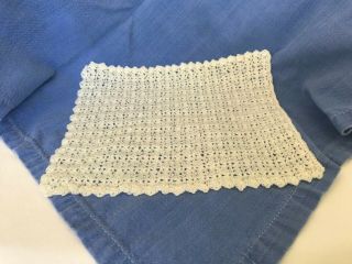 Dollhouse Miniature White Cotton Hand Crocheted Bedspread For Full Bed 1:12
