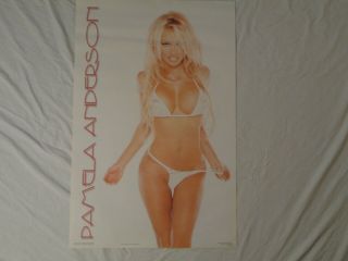 Pamela Anderson Poster Sexy Tiny White Bikini Large Breasts Pinup