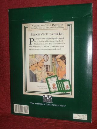 AMERICAN GIRLS PASTIMES: Felicity ' s; Theater Kit,  Craft & Cook Books,  Paper Doll 3