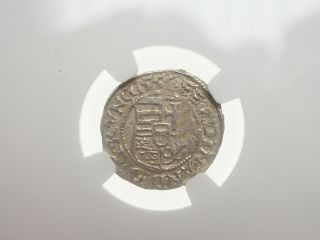 Hungary.  Ferdinand I Silver Denar,  1554 - Kb,  State,  Ngc Ms61