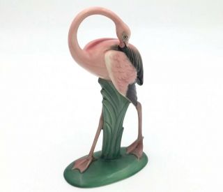 Vintage Large Will George Hand Painted 10  Flamingo Figurine California Pottery