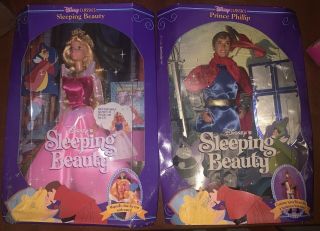 1991 Disney Classics Sleeping Beauty And Prince Phillip Collector Dolls