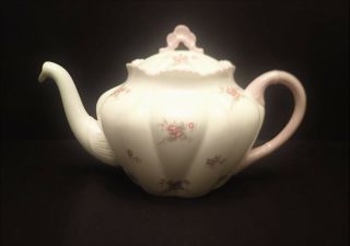 Shelley Fine Bone China Bridal Rose Teapot Dainty Shape Pink Trim
