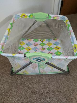 Vintage 1984 Coleco Cabbage Patch Kids Doll Playpen Play Pen Fold Up