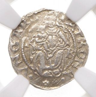 Hungary.  Ferdinand I,  Silver Denar,  1552 - Kb,  Ngc Au58