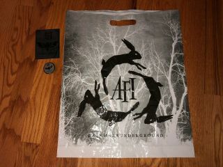 Afi Rare Promo Decemberunderground Record Bag,  Promo Pin & Sticker Davey Havok