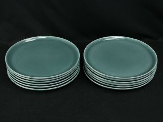 12 Vintage Russel Wright Steubenville Dinner Plates 10 " Seafoam Blue/green Set