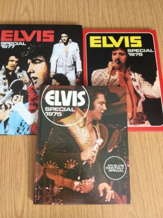 Elvis Presley Elvis Monthly Special Annuals 1975,  1976,  1977 Hardbacks Fantastic