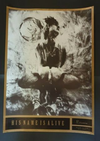 His Name Is Alive - Livonia - 4ad 1990 Promo Poster 59 X 42 Cm - Oliver & Bigg