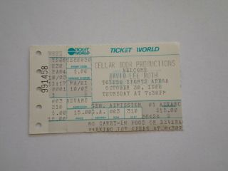 David Lee Roth Concert Ticket Stub - 1986 - Eat Em And Smile Tour - Toledo,  Oh