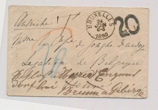 Lm32026 Belgium 1880 To Austria Cover With Good Cancels