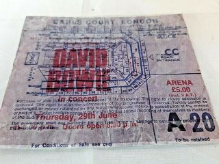 David Bowie 1978 Earl ' s Court - Isolar II Low Heroes Stage Tour Concert Ticket 2
