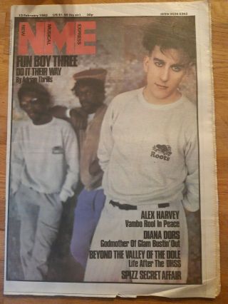 Nme Newspaper February 13th 1982 Fun Boy Three Cover