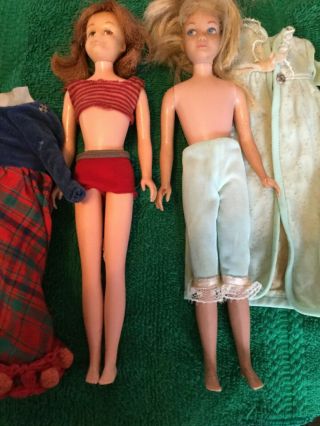 Skipper And Scooter Dolls: Straight Legs Blond And Red Head 1963