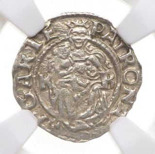 Hungary.  Ferdinand I Silver Denar,  1548 - Kb,  Ngc Ms61
