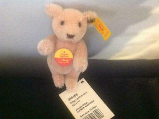 Steiff Tiny Teddy Bear 4 Inches 0211/10 1990,  Rose 