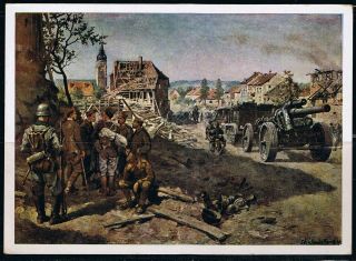 Wwii German 3rd Reich Prop Card,  Heinrich Hoffmann Military Painting